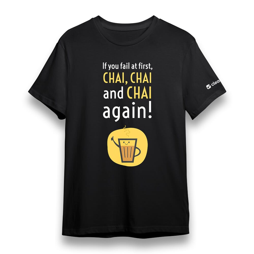 Chai Chai Again Round Neck T-shirt - Black